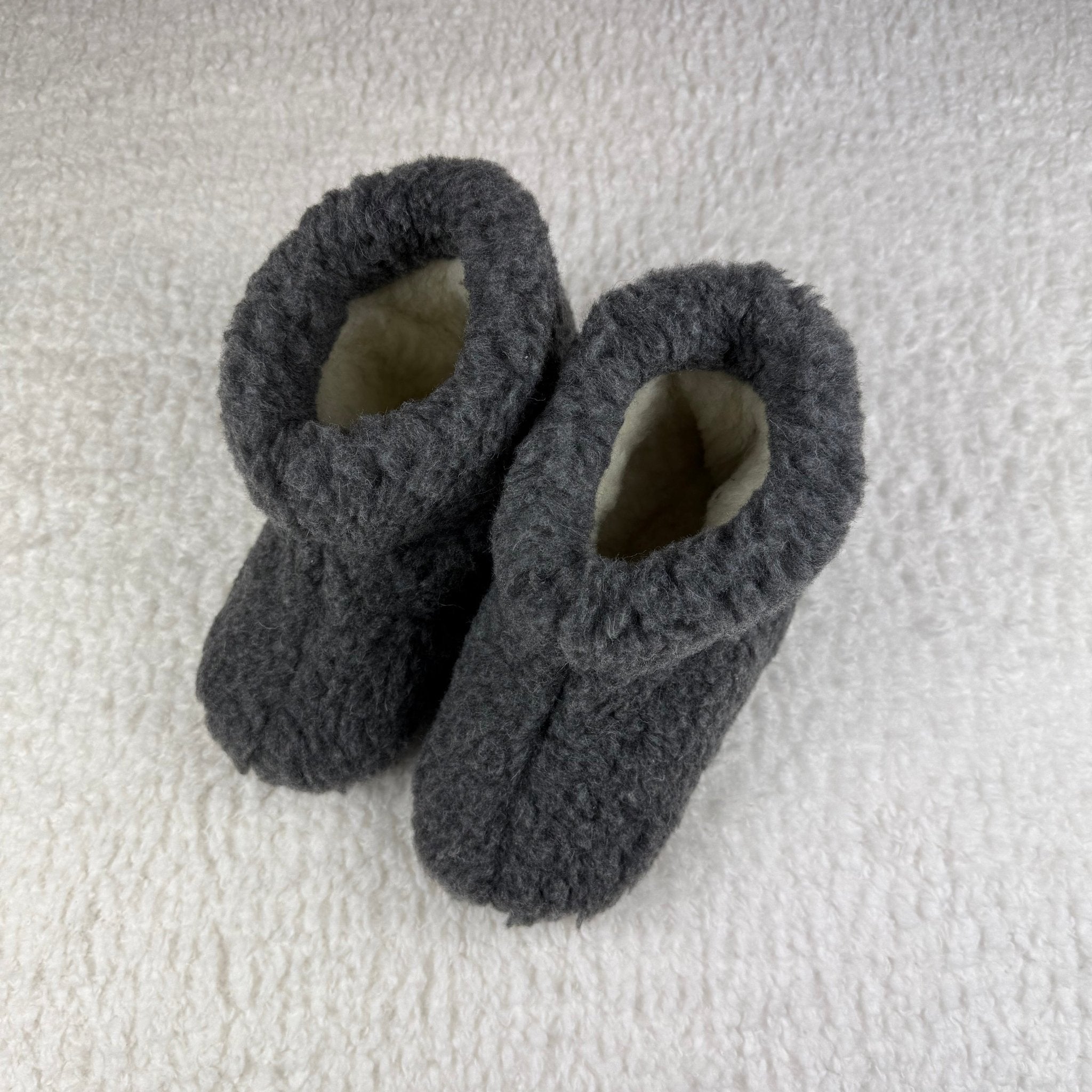 Labelpantoufle - Botillons en laine de mouton gris