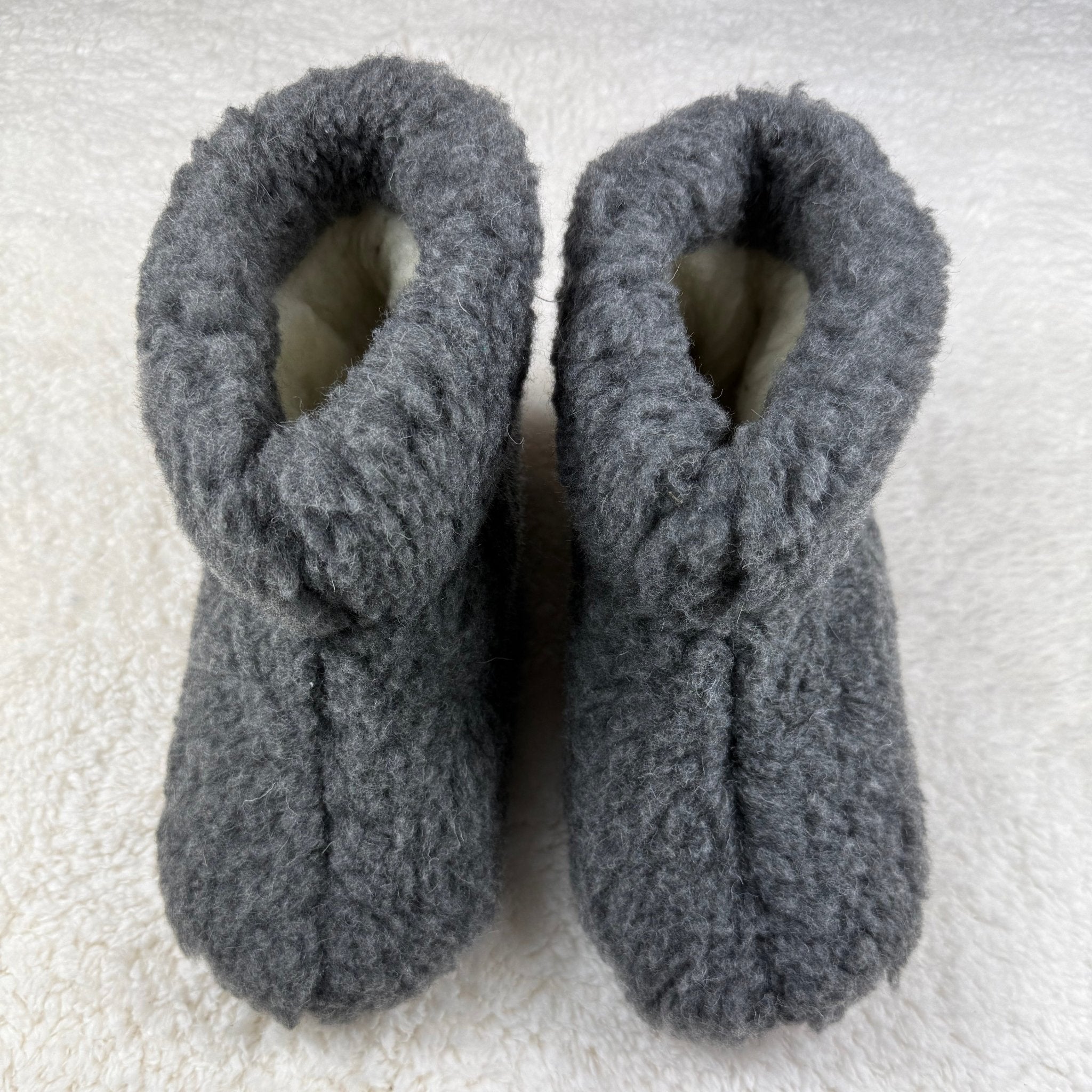 Labelpantoufle - Botillons en laine de mouton gris