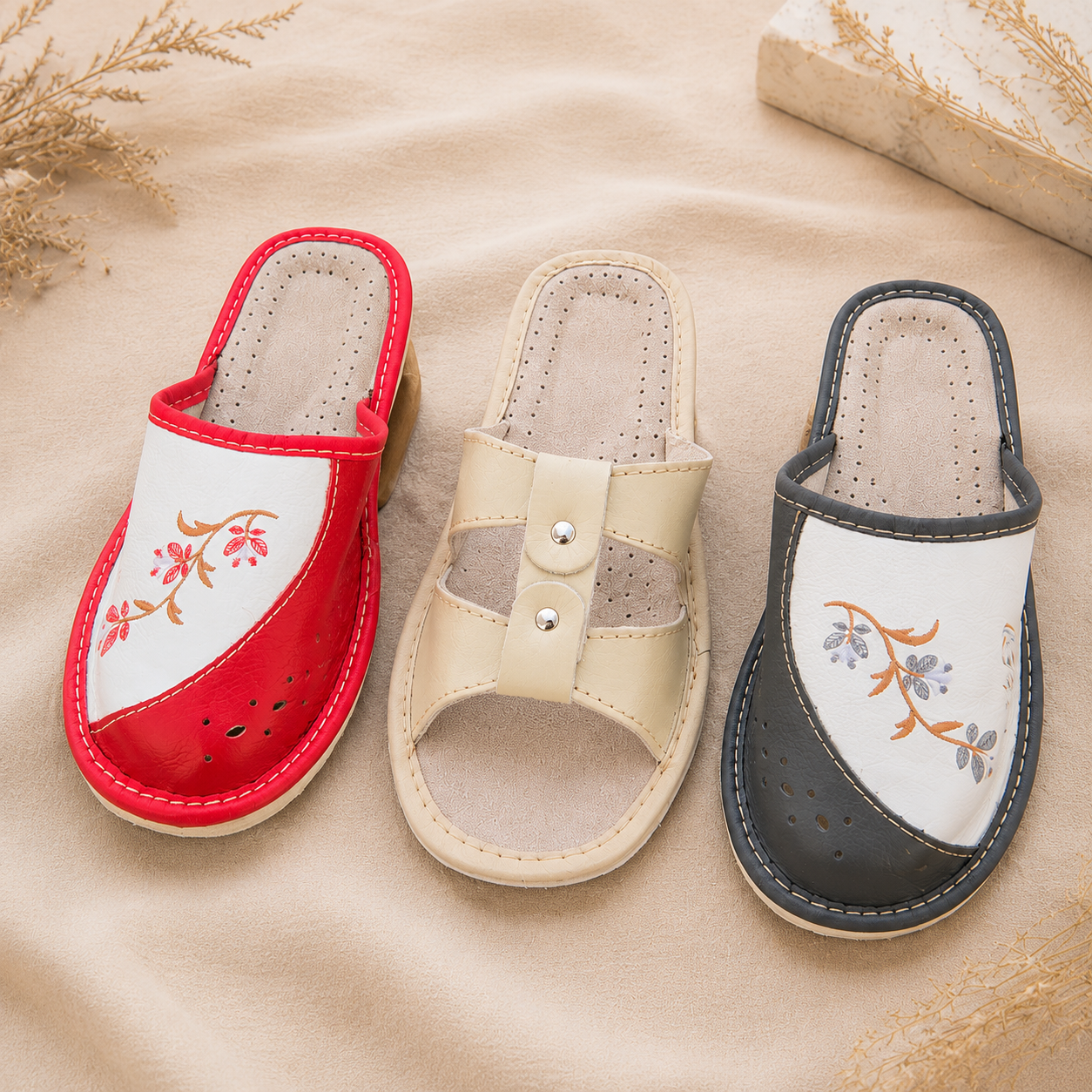 Pantoufles et chaussons en cuir pour femme Labelpantoufle