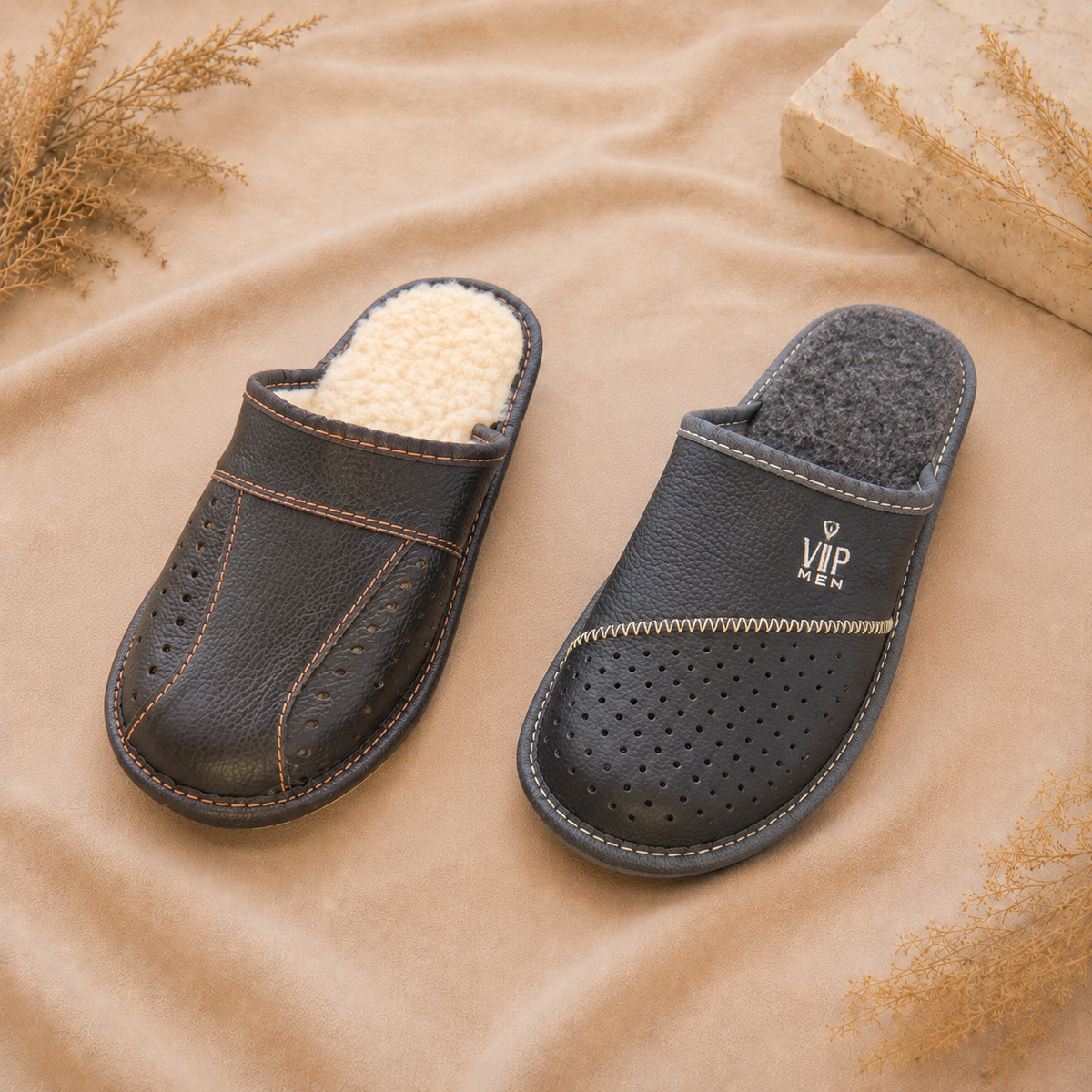 Chaussons en laine pour homme