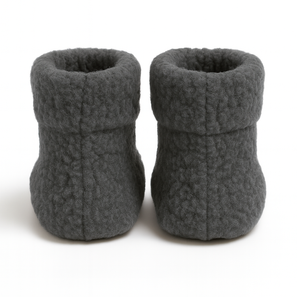 Bottillons en laine de mouton gris