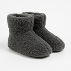 Bottillons en laine de mouton gris Labelpantoufle, chaussons montants chauds