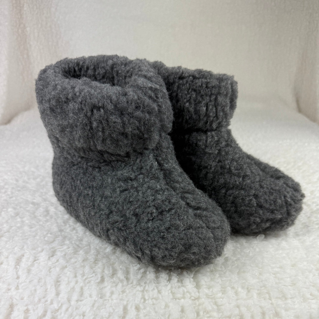 Labelpantoufle - Botillons en laine de mouton gris