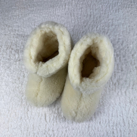 Labelpantoufle - Bottillons en laine de mouton blanc