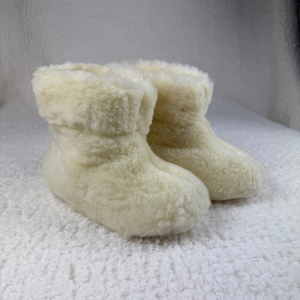 Labelpantoufle - Bottillons en laine de mouton blanc