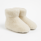 Bottillons en laine de mouton blanc Labelpantoufle, chaussons montants moelleux