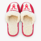Pantoufles femme hiver en laine de mouton, brodées