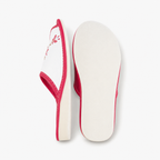 Pantoufles femme en cuir rouge
