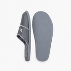 Chausson mouton homme, cuir et laine noir