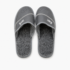 Chausson mouton homme, cuir et laine noir