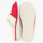 Pantoufles femme hiver en laine de mouton, brodées
