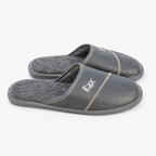 Chausson mouton homme, cuir et laine noir