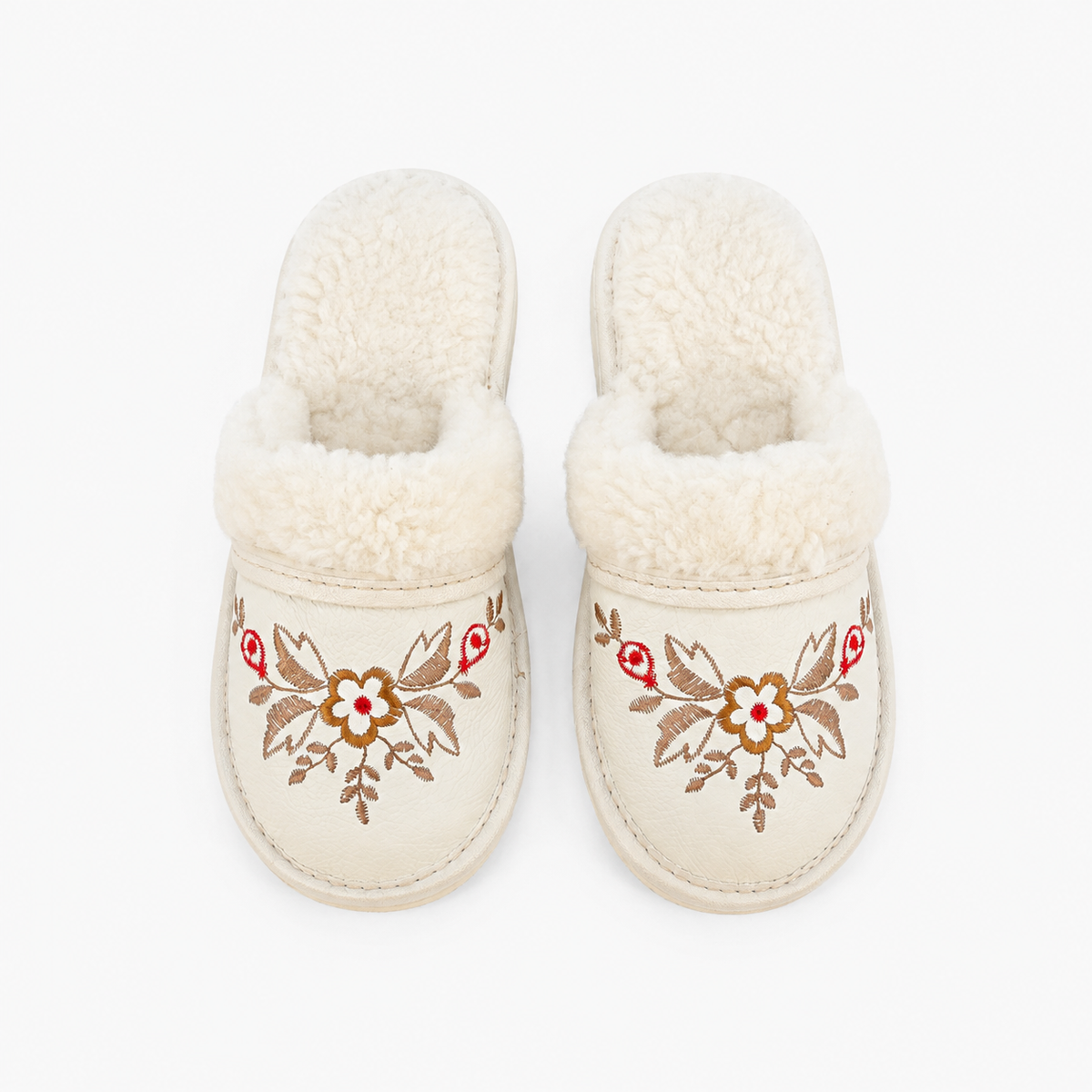 Chausson laine de mouton femme à talon 4 cm