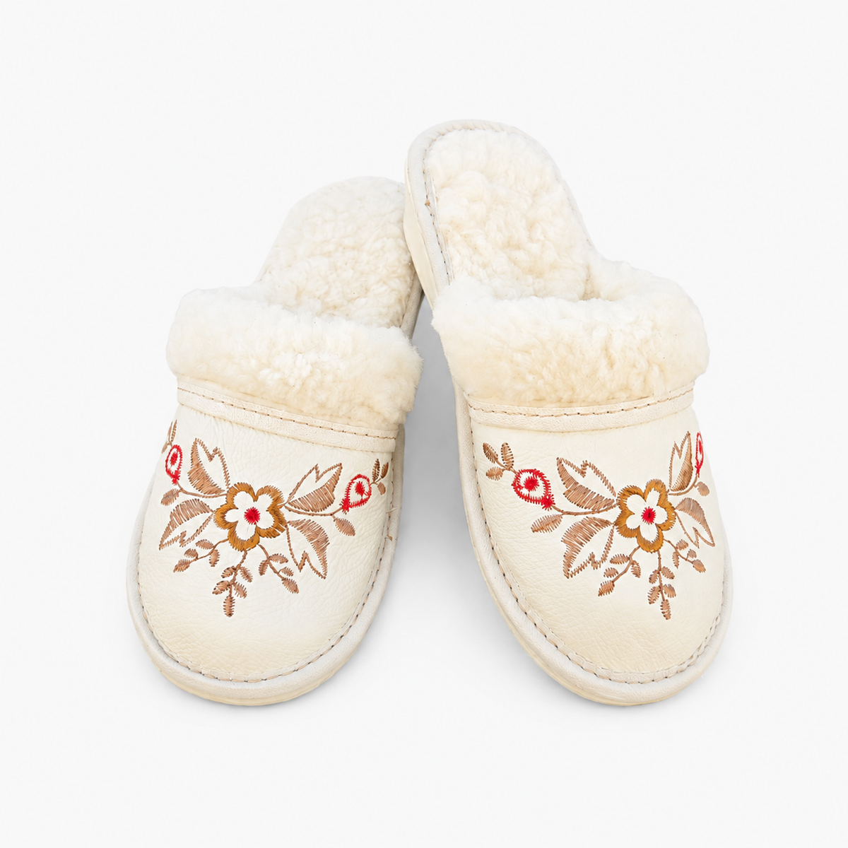 Chausson laine de mouton femme à talon 4 cm