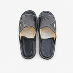 Mules homme cuir marron et noir bout ouvert