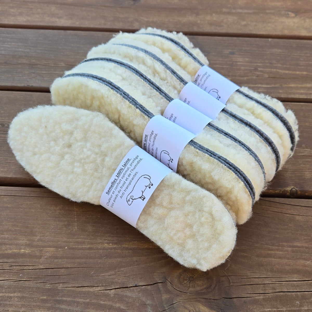 Semelles en laine de mouton naturelle Labelpantoufle, chaleur pour chaussures